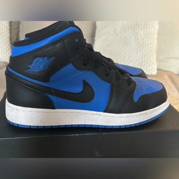 Air Jordan Black and Blue Sneakers - Picture 1 of 7